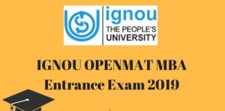 IGNOU MBA Admissions 2019: OPENMAT XLIV, Dates, Application Form