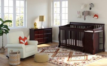 A Wood Crib and Changing Table Combo for You