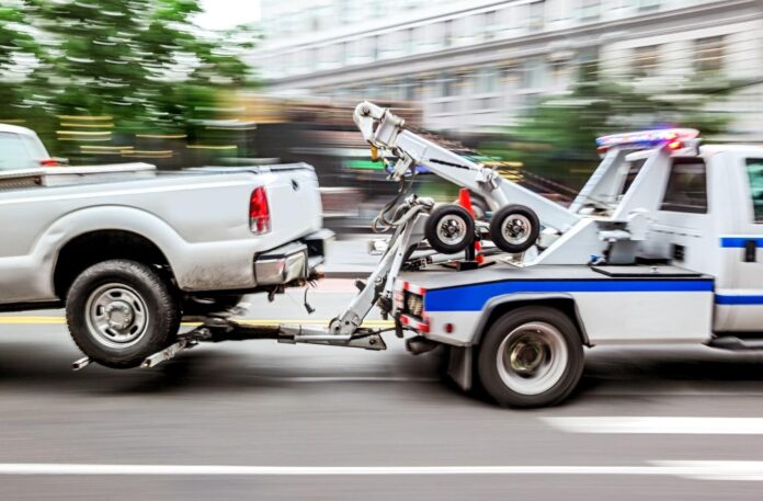 flatbed tow truck
