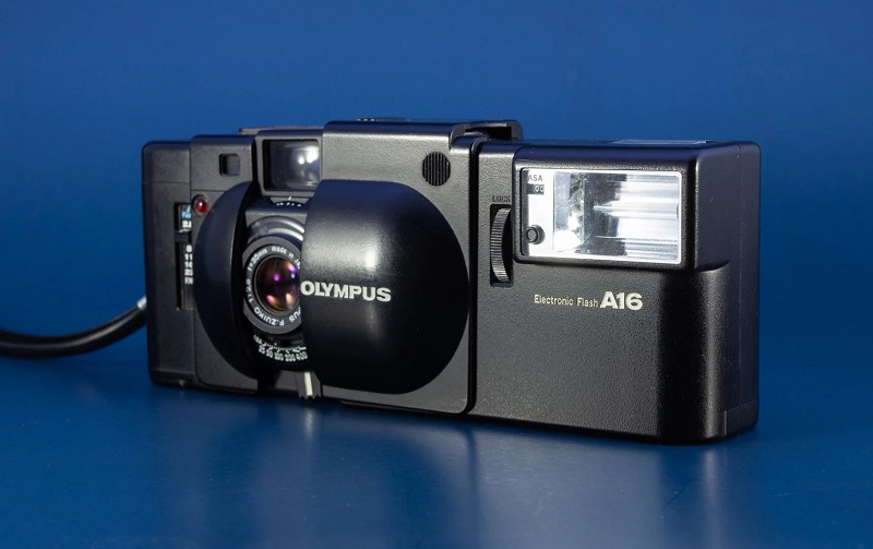 Olympus Xa Film Camera with A16 Electronic Flash