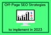 Off-page SEO strategies