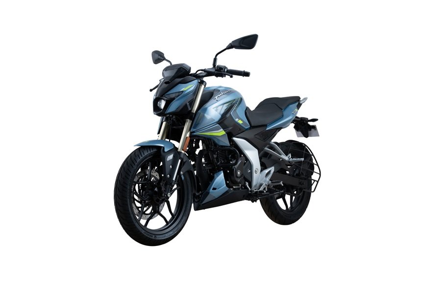 2025 Bajaj Pulsar N160 with Gold USD forks parked on a city road.