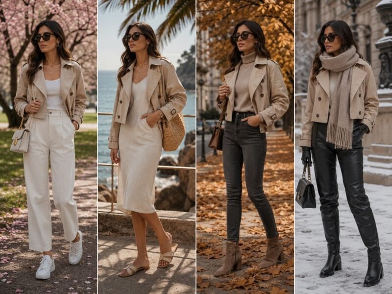 How to Style a Cropped Trench Coat in Different Seasons